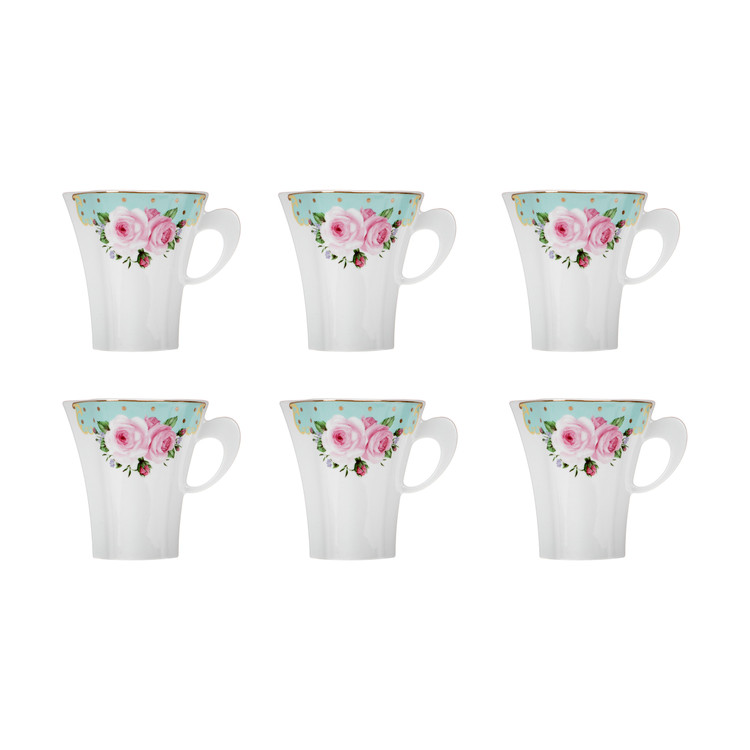 لیوان طرح گل مجموعه ۶ عددی