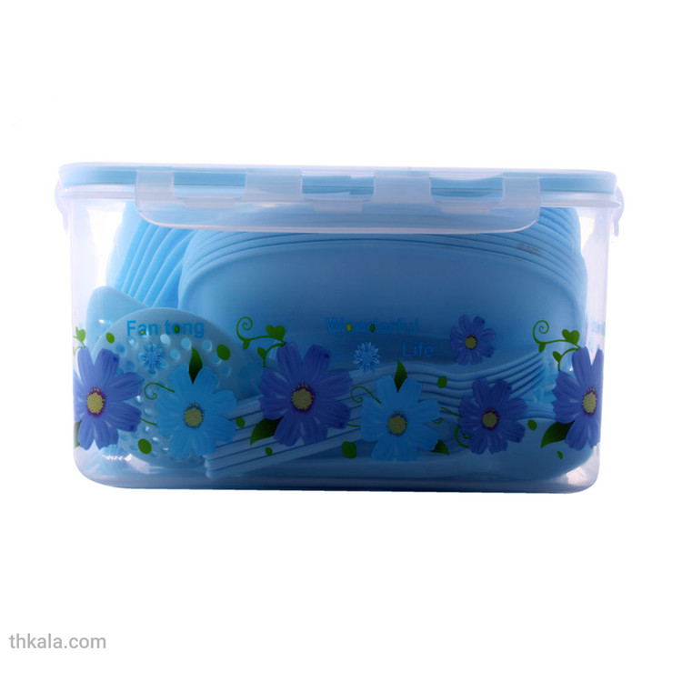 سبد پیک نیک 56 پارچه کاوه پلاست مدل گلدار