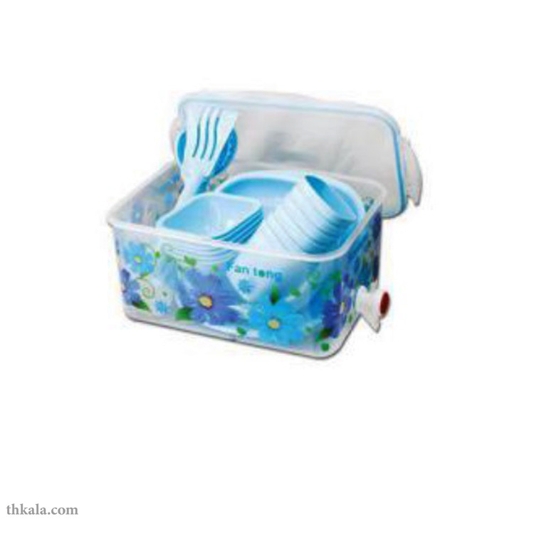 سبد پیک نیک 56 پارچه کاوه پلاست مدل گلدار