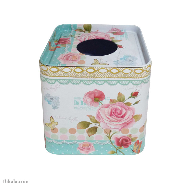 جای دستمال کاغذی فلزی مدل گل