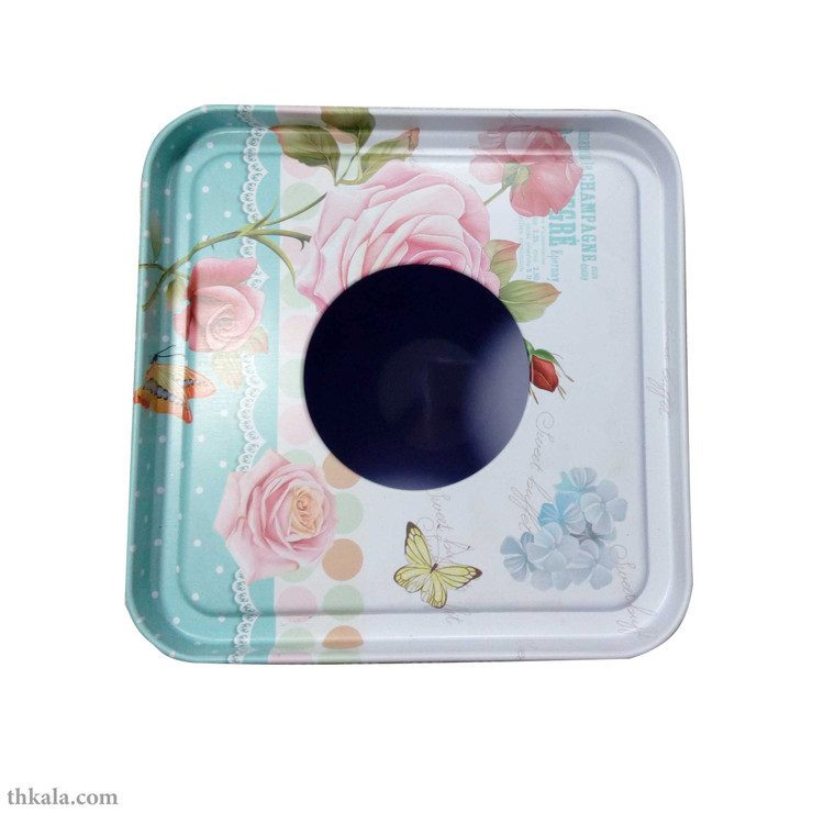 جای دستمال کاغذی فلزی مدل گل