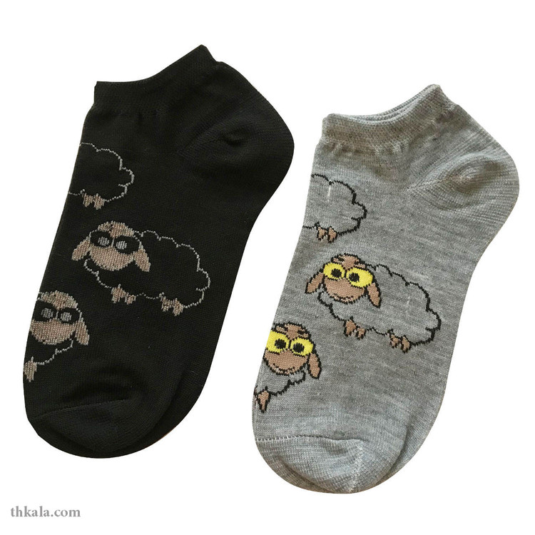 جوراب زنانه طرح گوسفند مجموعه 4 عددی