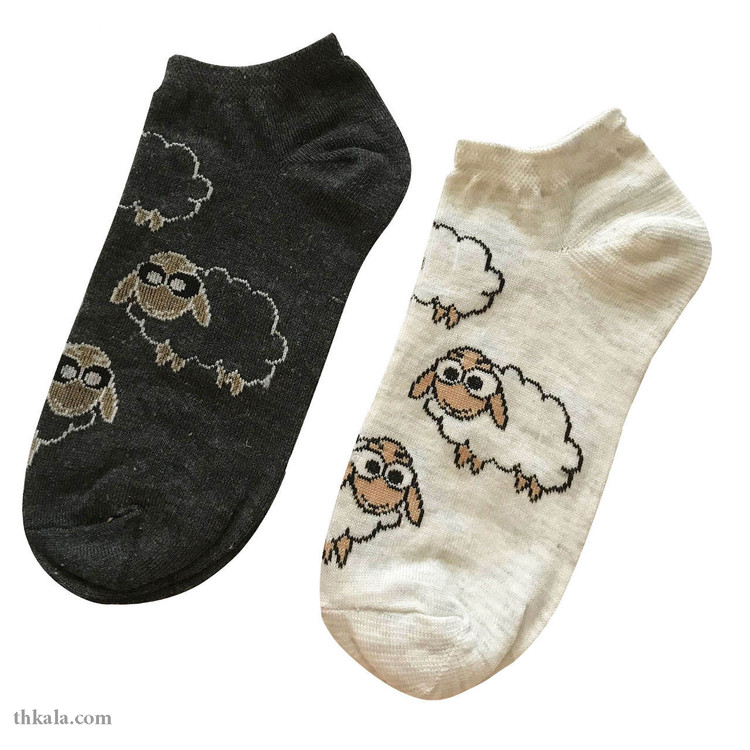 جوراب زنانه طرح گوسفند مجموعه 4 عددی
