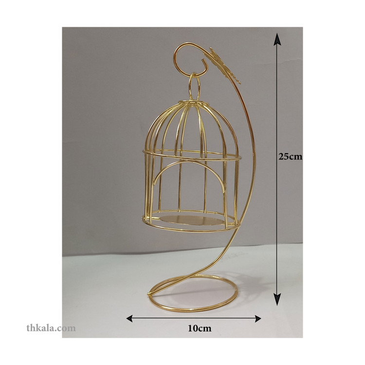 جاشمعی فلزی آویز طرح قفس