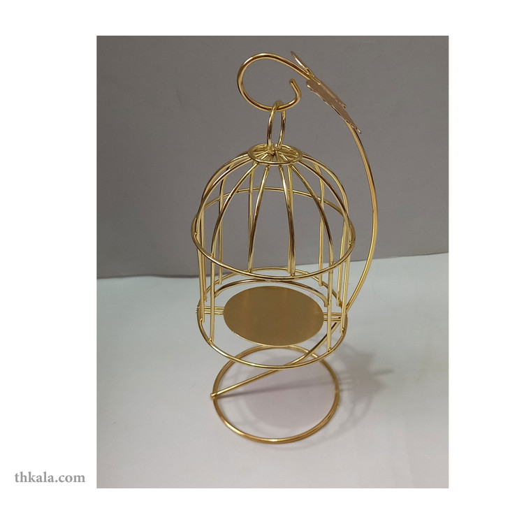 جاشمعی فلزی آویز طرح قفس