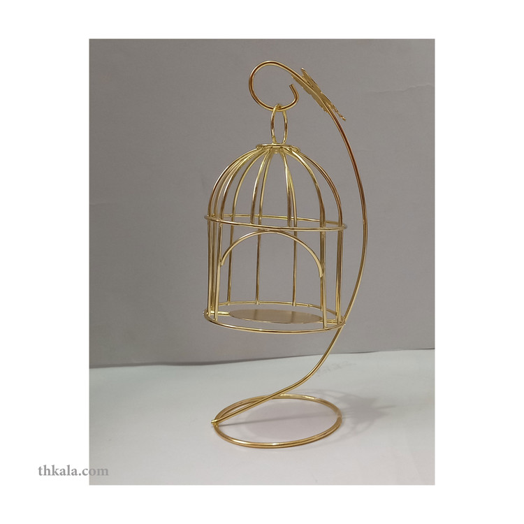 جاشمعی فلزی آویز طرح قفس