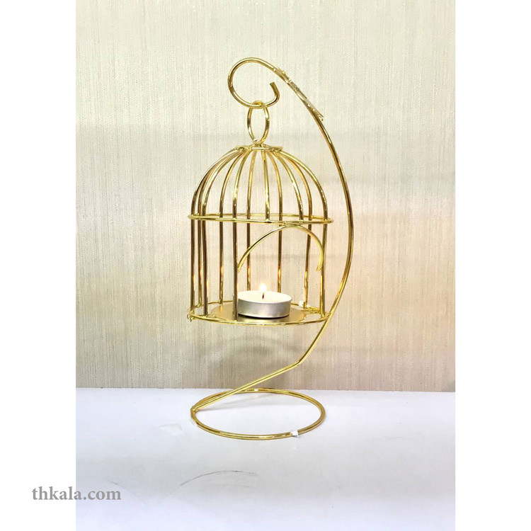 جاشمعی فلزی آویز طرح قفس